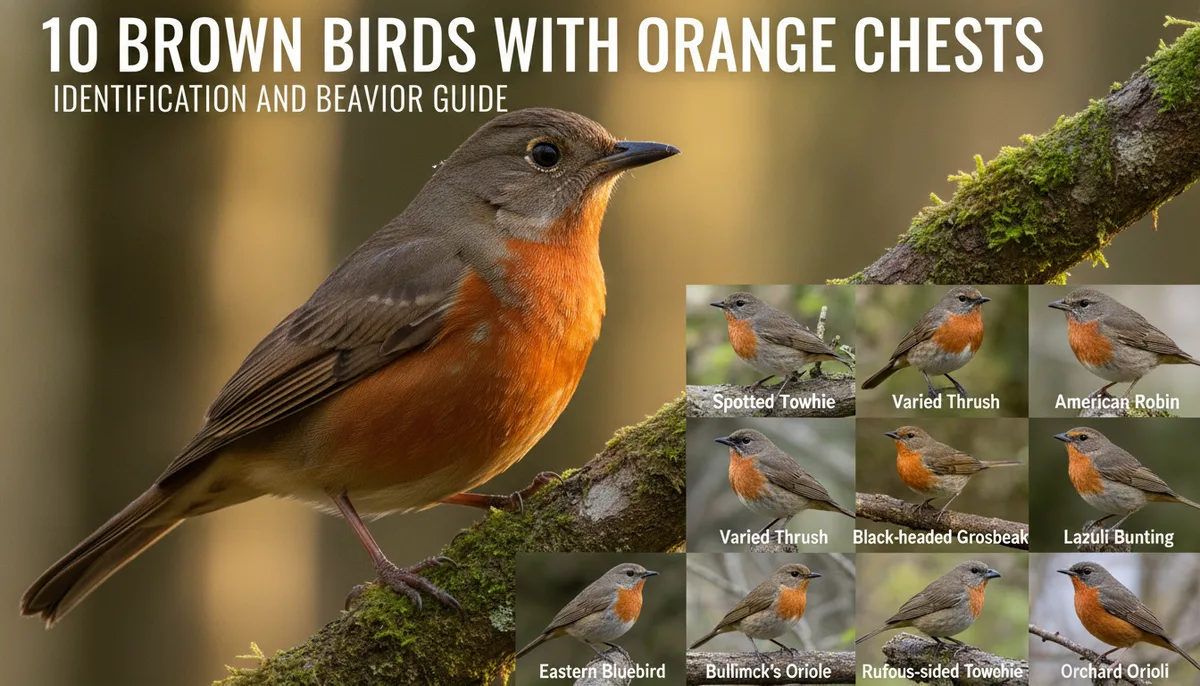 10 Brown Birds with Orange Chests: Identification and Behavior Guide visual summary